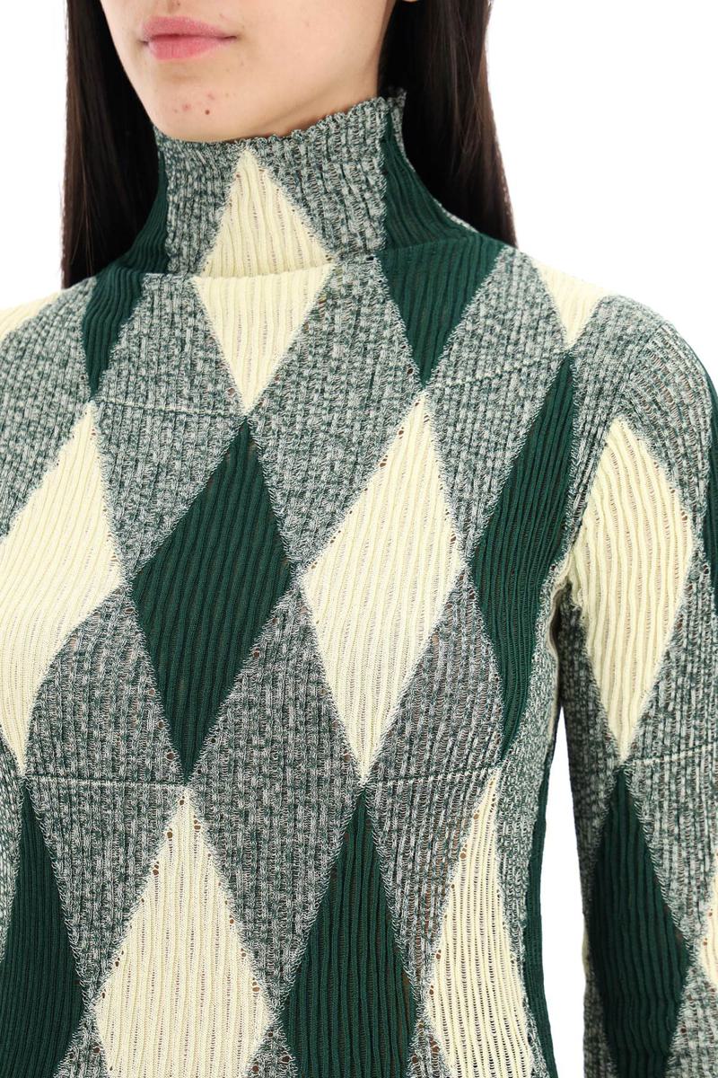 Shop Burberry "striped Cotton And Silk Dolcev In Verde