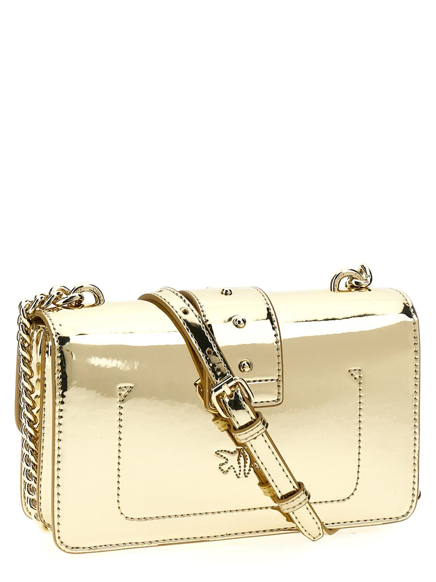 Shop Pinko 'love One Mini' Crossbody Bag In Gold