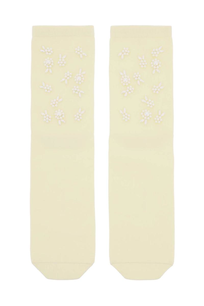 Shop Simone Rocha Crystals Socks In Bianco