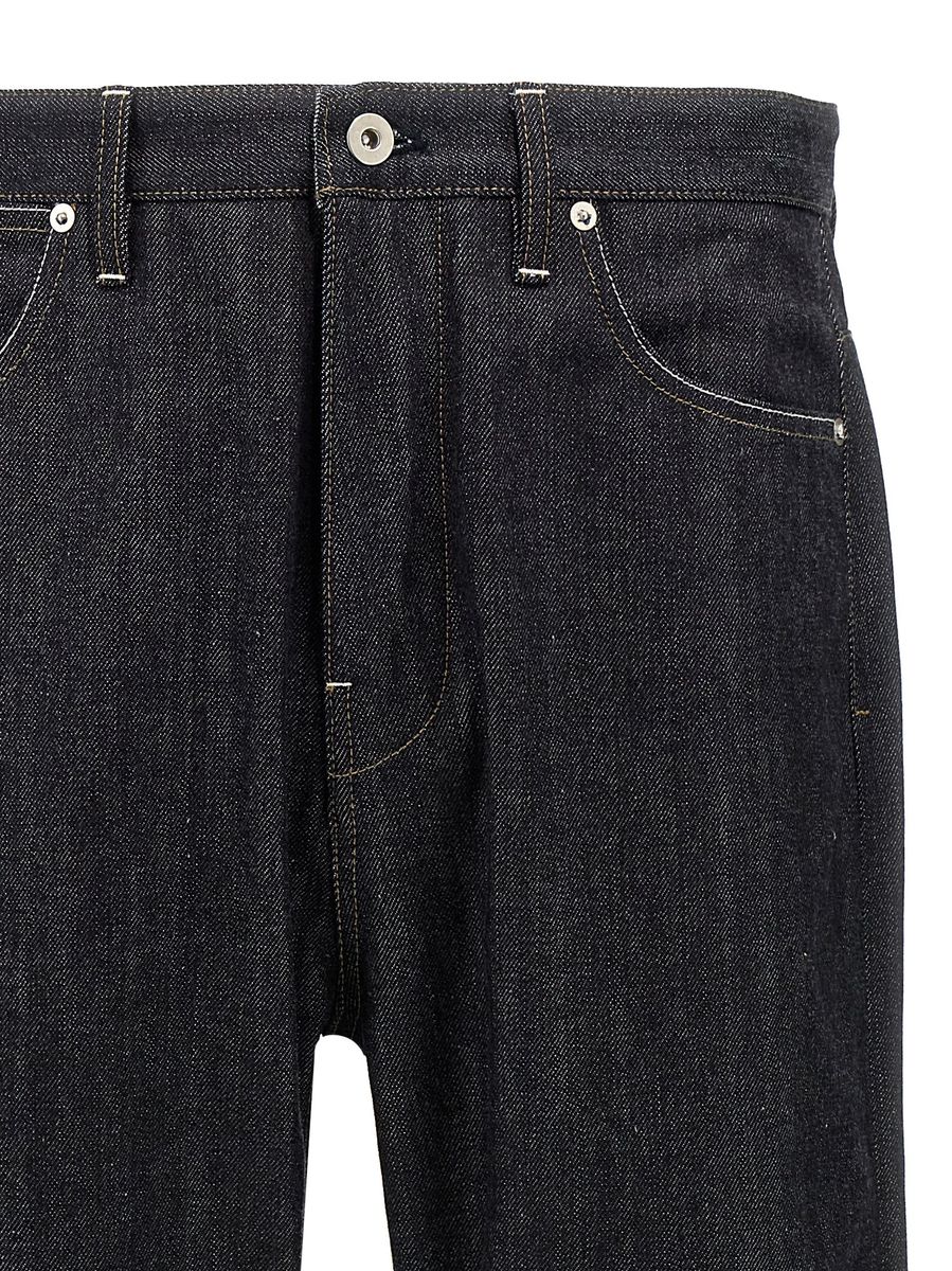 Jil Sander Blue Jeans With Belt Loops And Logo Patch On The Rear In Denim Man In Blue