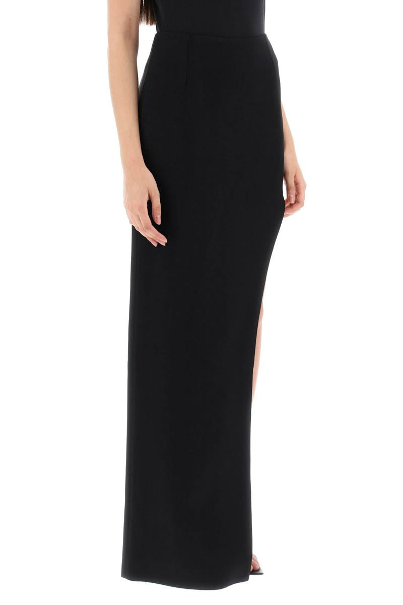 Shop Mvp Wardrobe 'plaza' Skirt With Asymmetrical Hem In Nero