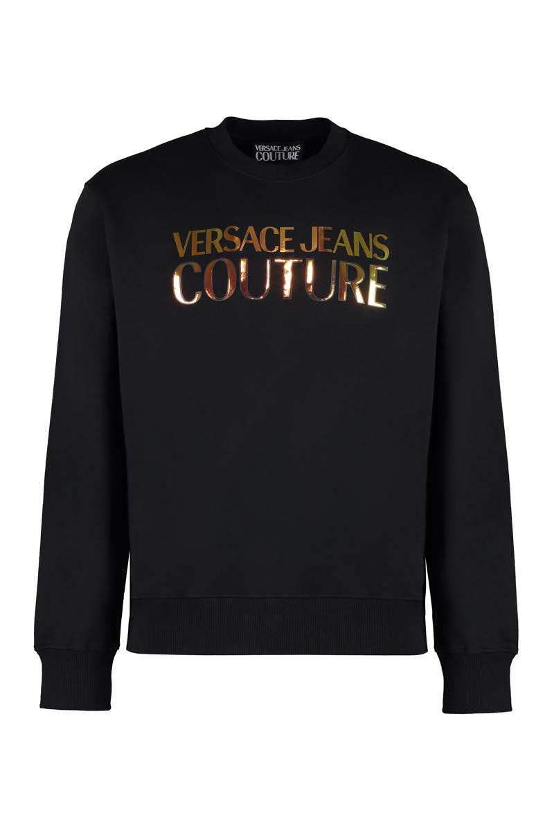 Versace Jeans Couture Cotton Crew-neck Sweatshirt In Black