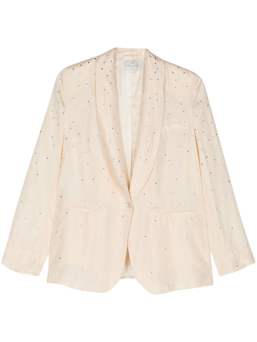 Forte Forte Forte_forte Habotai Silk And Crystals Jacket Clothing In Neutral