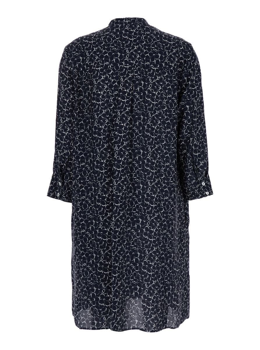 Shop Maison Kitsuné Blu Pleated Mini Dress In Viscose Woman