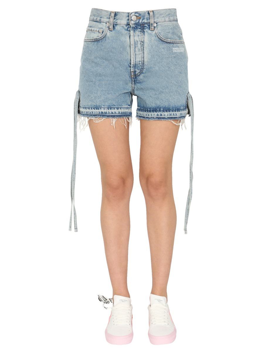 Off-white Denim Shorts In Blue