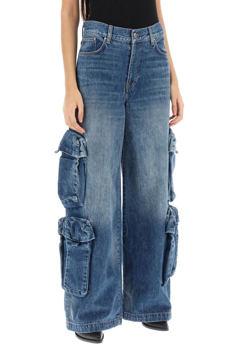 Shop Amiri Baggy Cargo Jeans In Blu