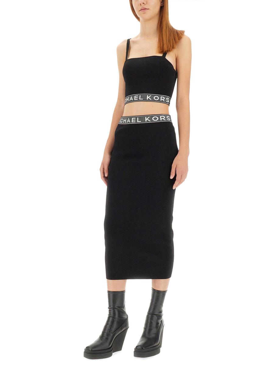 Shop Michael Kors Midi Skirt In Black