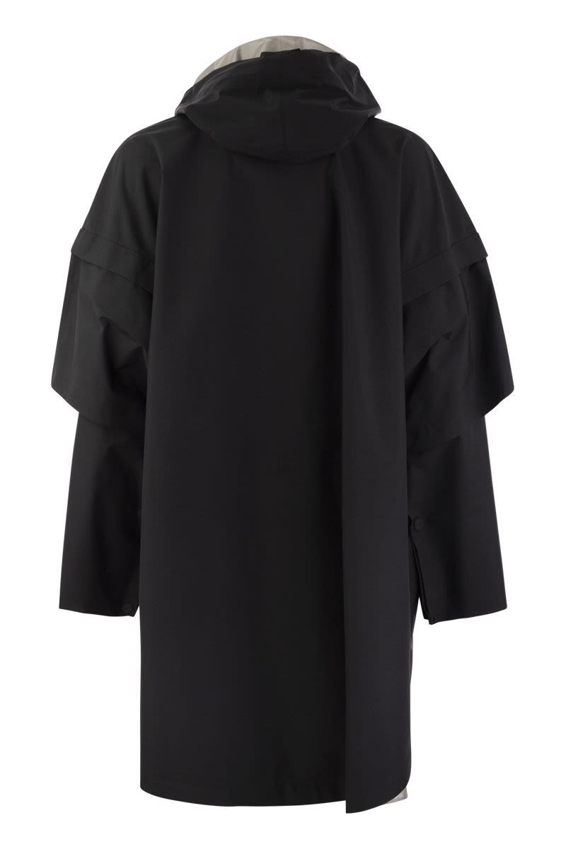 Shop Herno Hooded Cape In Black