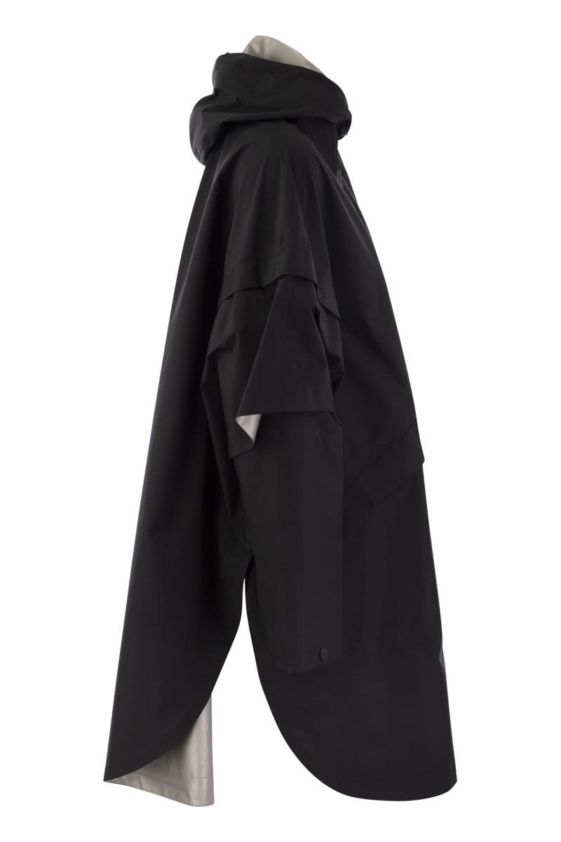 Shop Herno Hooded Cape In Black