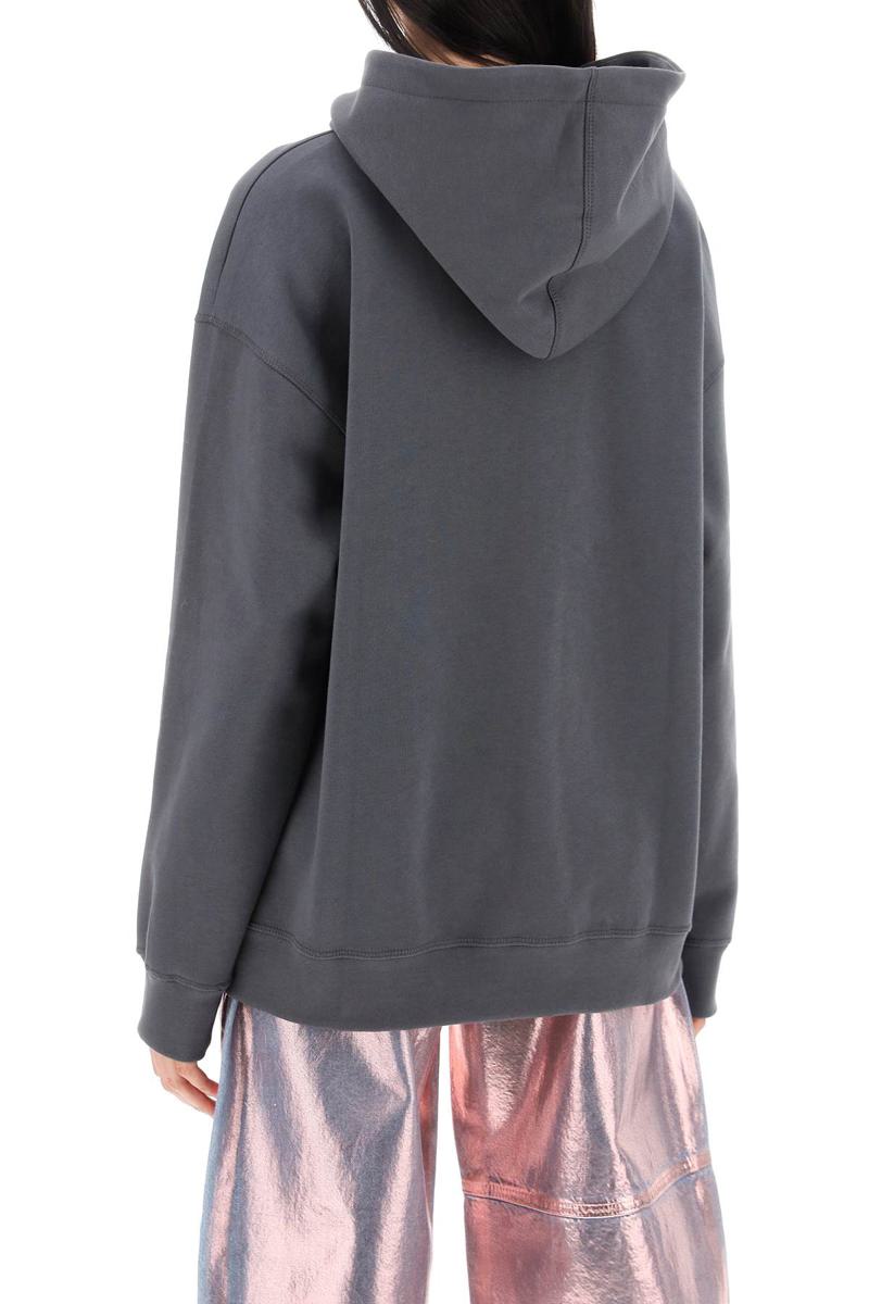 Shop Ganni Hoodie With Isoli Fabric In Grigio