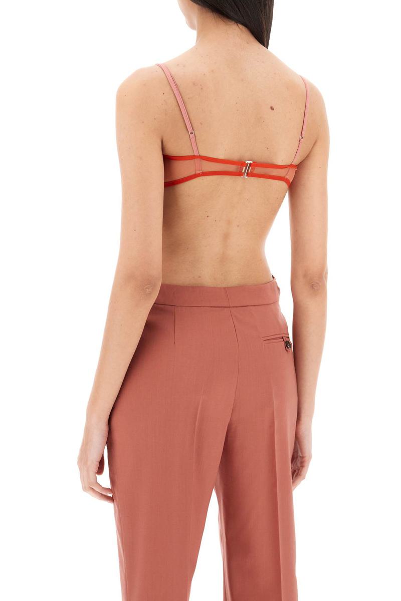 Shop Nensi Dojaka Gathered Bralette Top With Hearts In Rosa