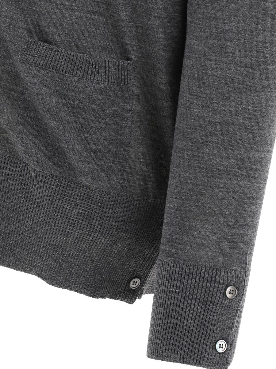 Shop Thom Browne "4-bar" Cardigan In Grey