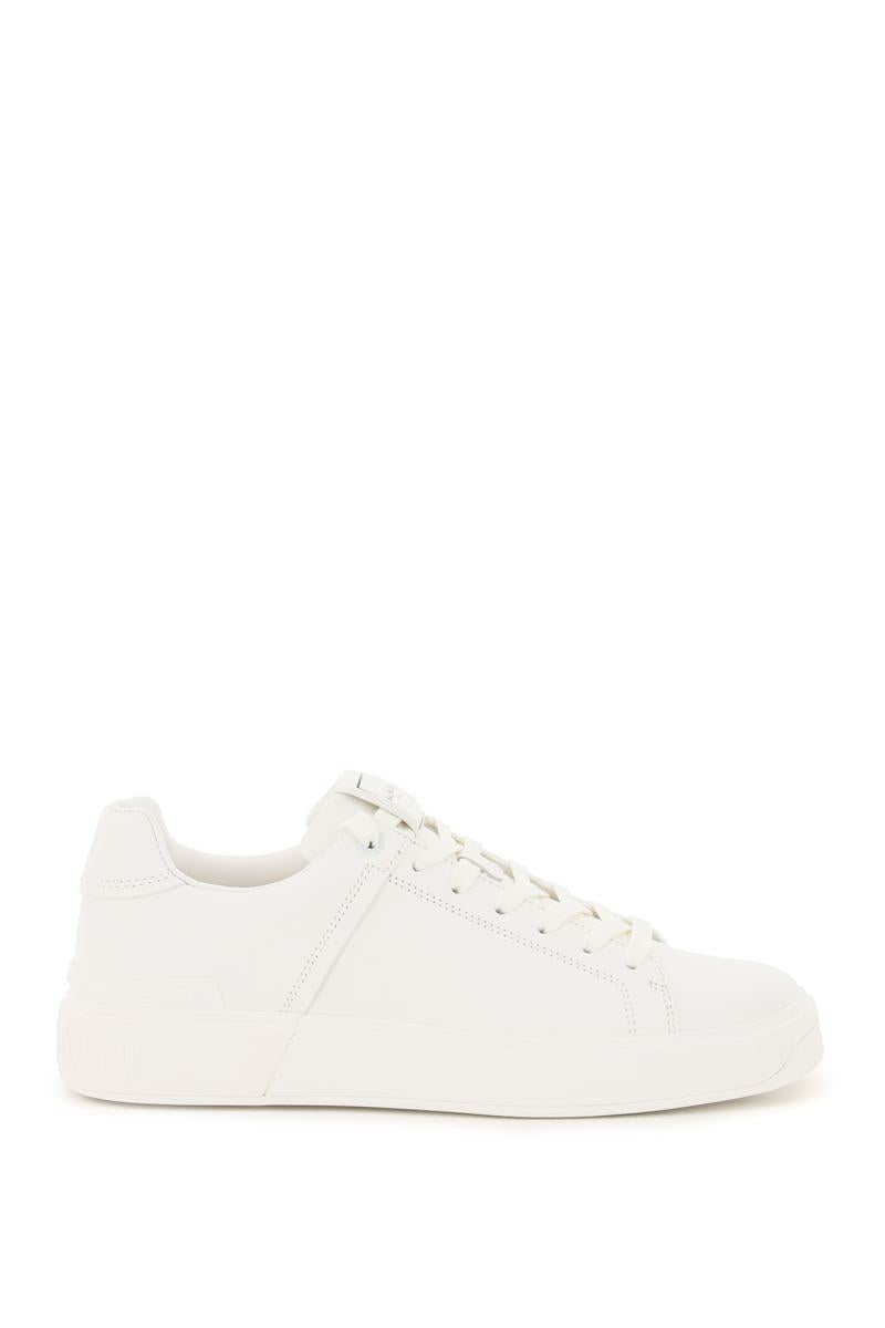Shop Balmain B-court Sneakers In Bianco