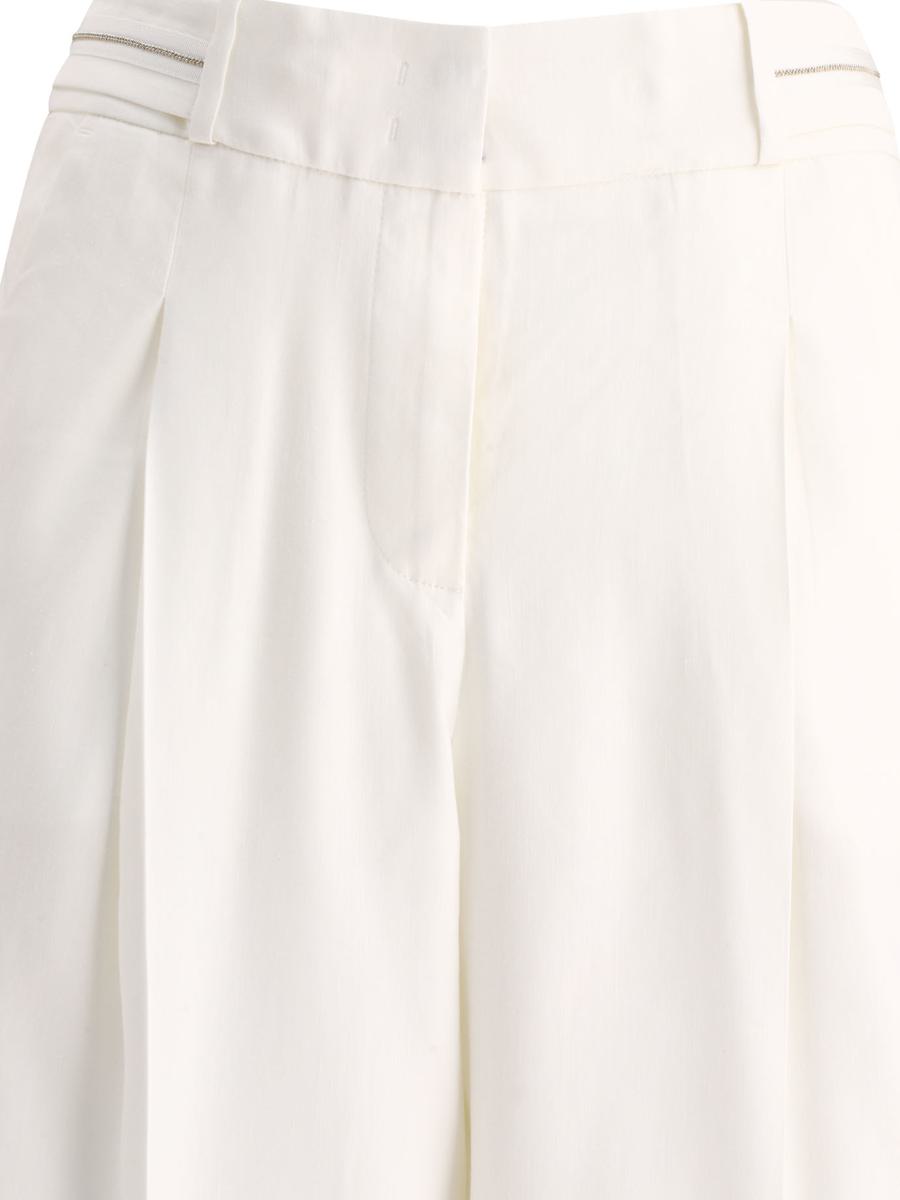 Shop Peserico Cuffed Trousers In White