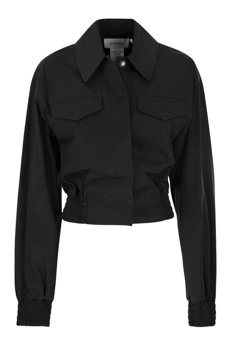 Shop Sportmax Gala - Bomber Style Boxy Shirt In Black