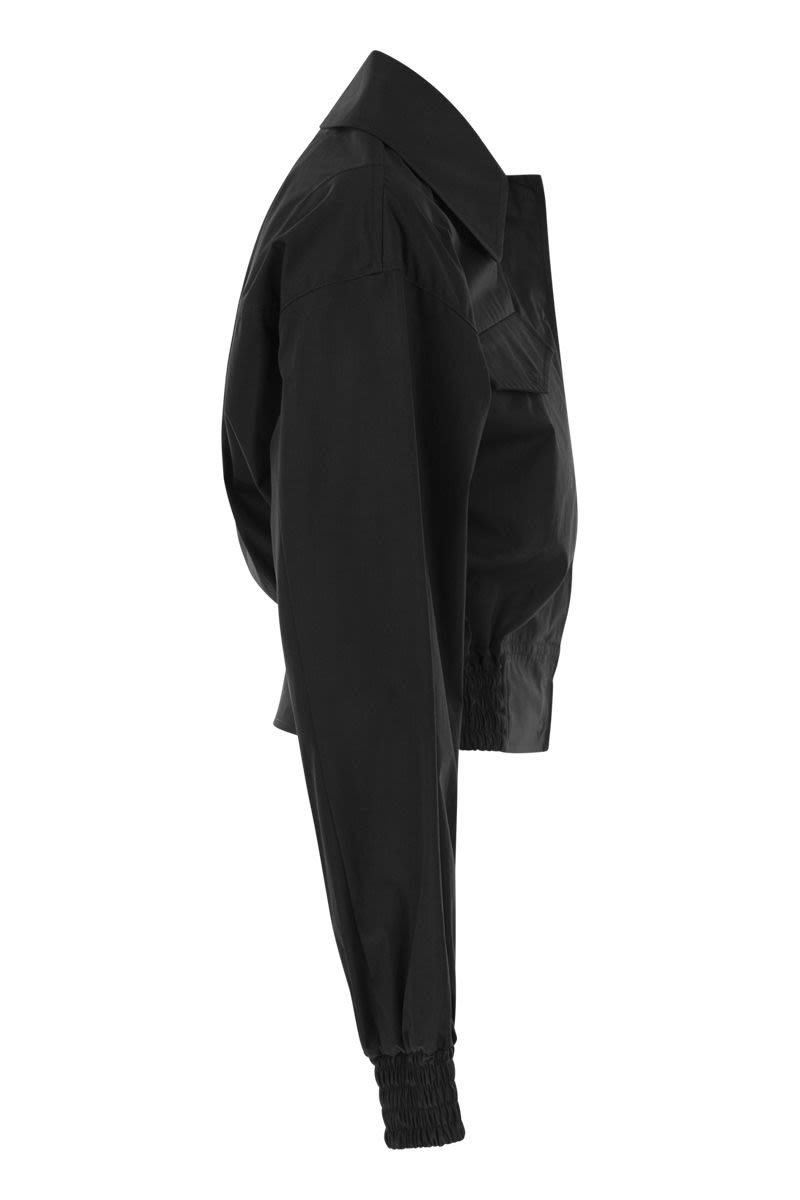 Shop Sportmax Gala - Bomber Style Boxy Shirt In Black