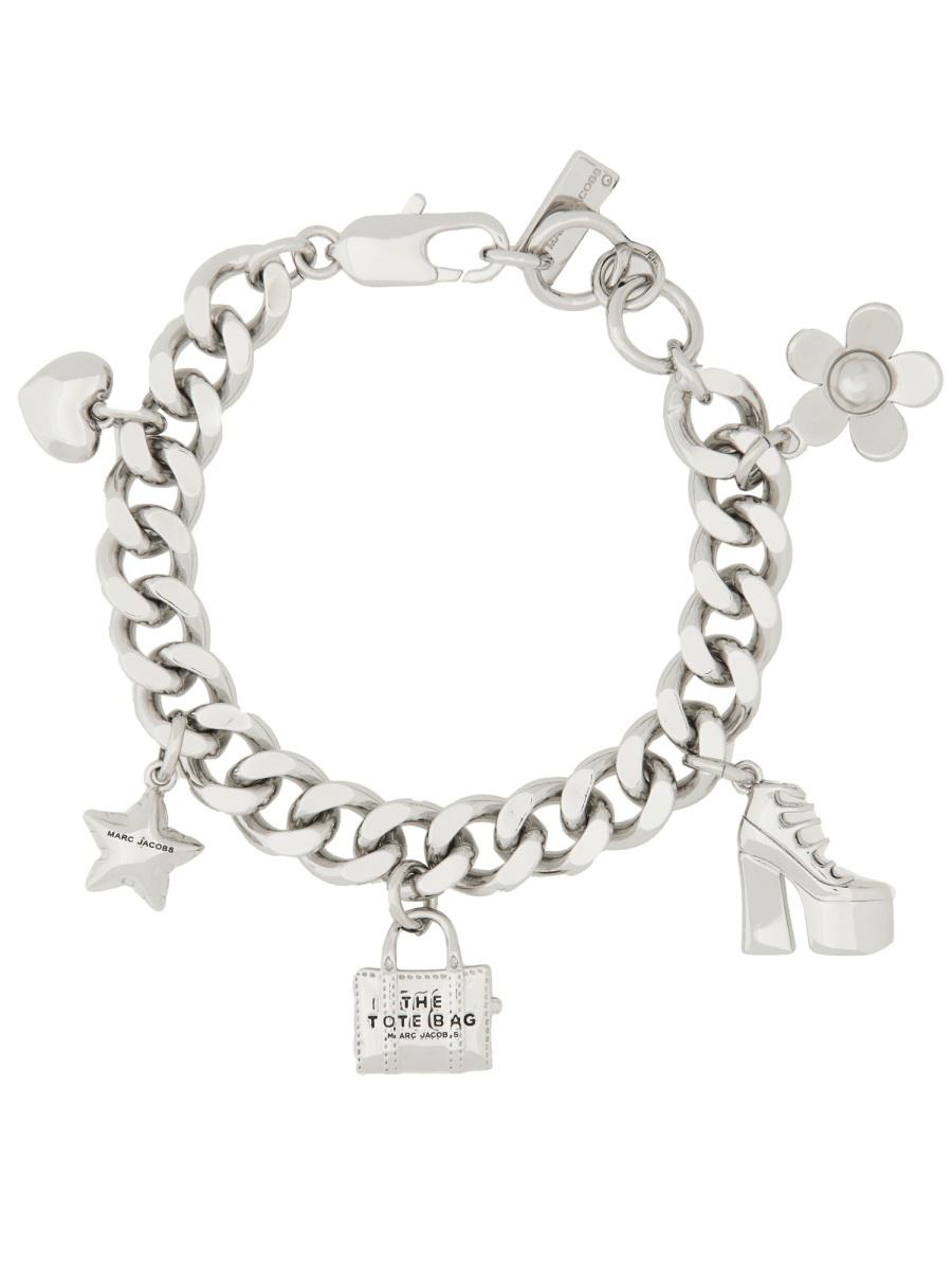 Marc Jacobs The Mini Icon Charm Chain Bracelet In Metallic