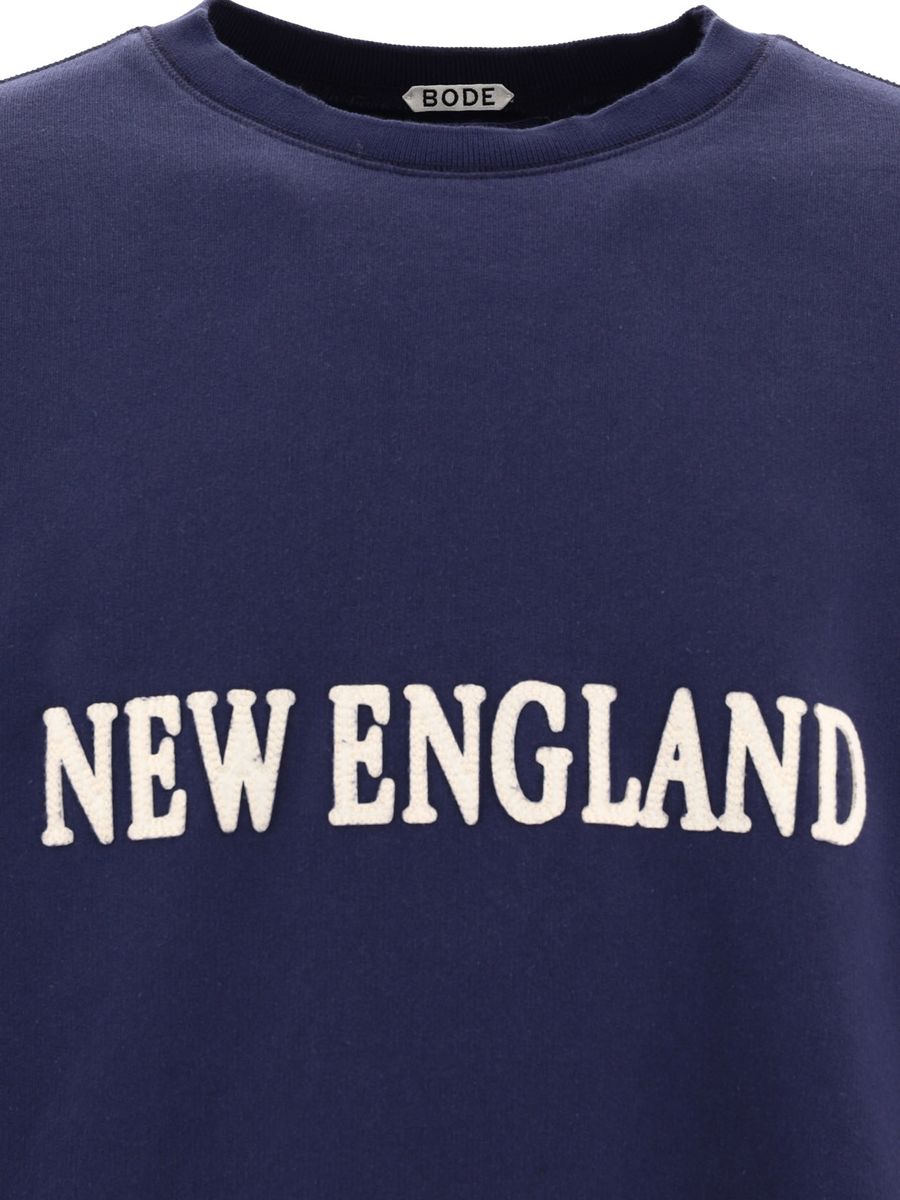 Shop Bode "new England" Crewneck In Blue