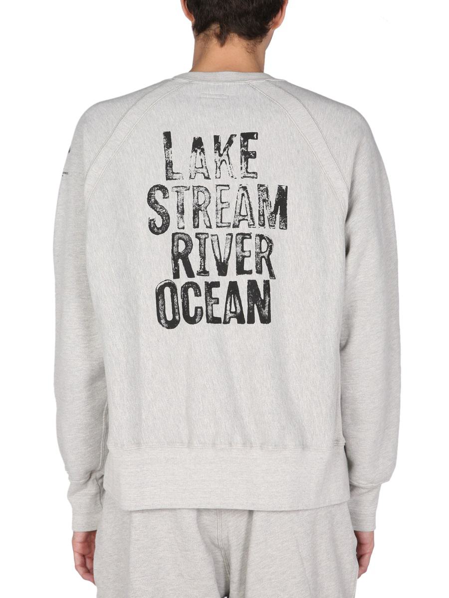 Shop Engineered Garments Printed Sweatshirt In Grey