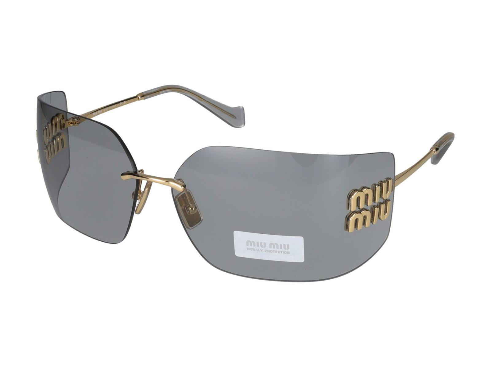 Shop Miu Miu Sunglasses In Gold