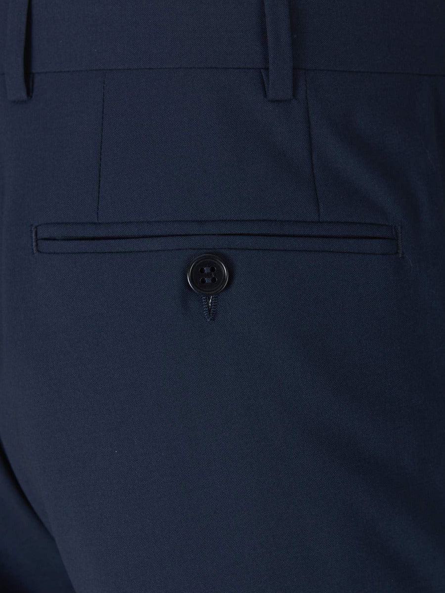Shop Canali Formal Wool Trousers In Navy Blue