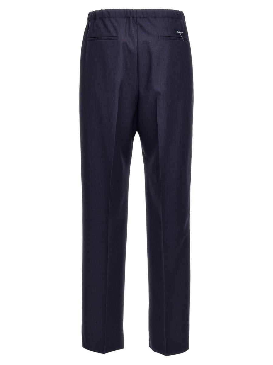 Shop Fendi Wool Trousers In Blue