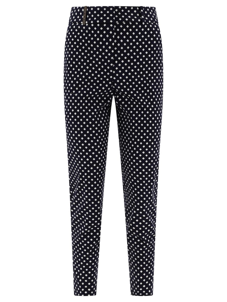 Shop Peserico Patterned Trousers In Blue