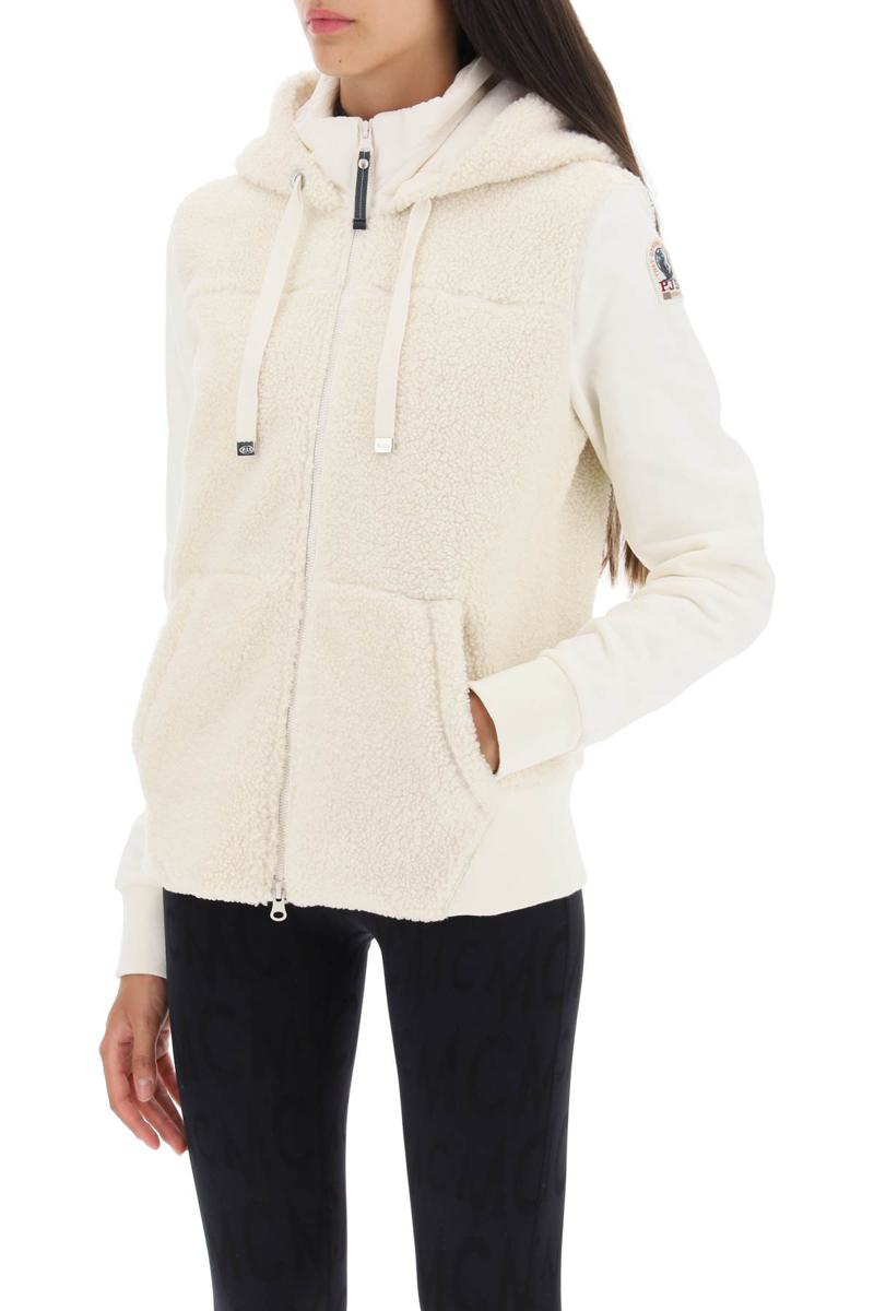 Shop Parajumpers 'moegi' Sherpa Fleece Jacket In Bianco