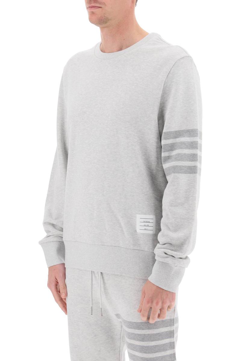 Shop Thom Browne Cotton 4-bar Sweatshirt In Grigio