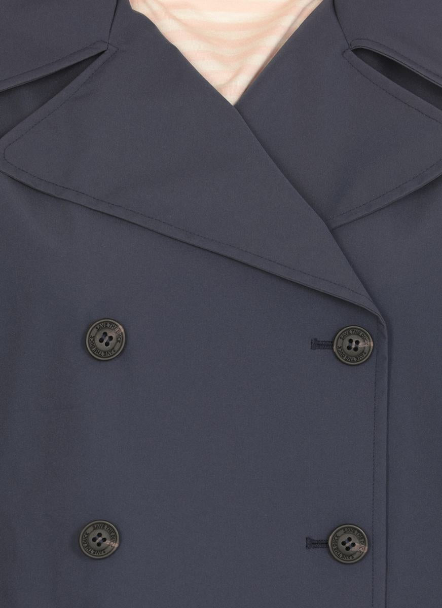 Save The Duck Double-breasted Blue Coat With Tailored Silhouette In Blue