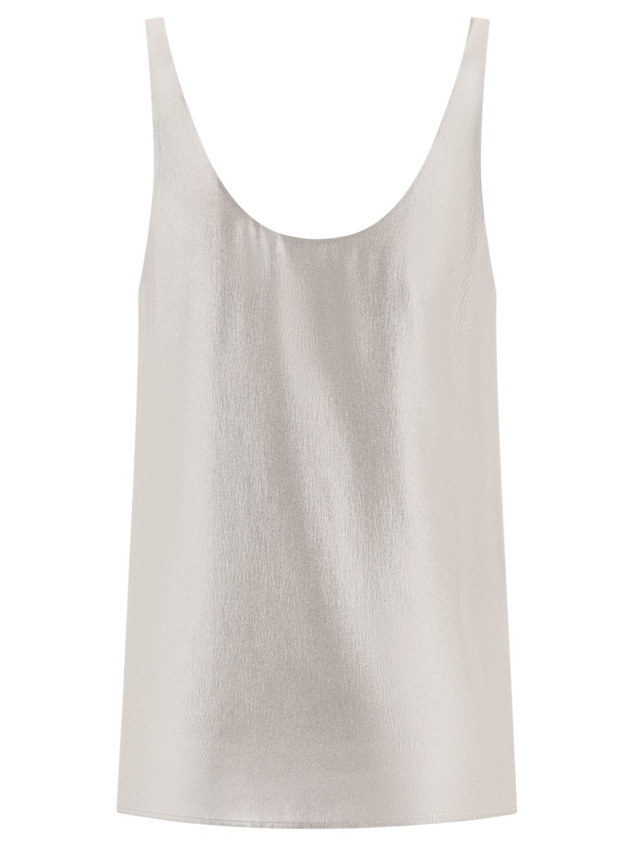 Shop Chloé Silk Tank Top In Silver