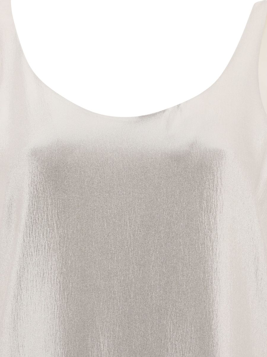 Shop Chloé Silk Tank Top In Silver