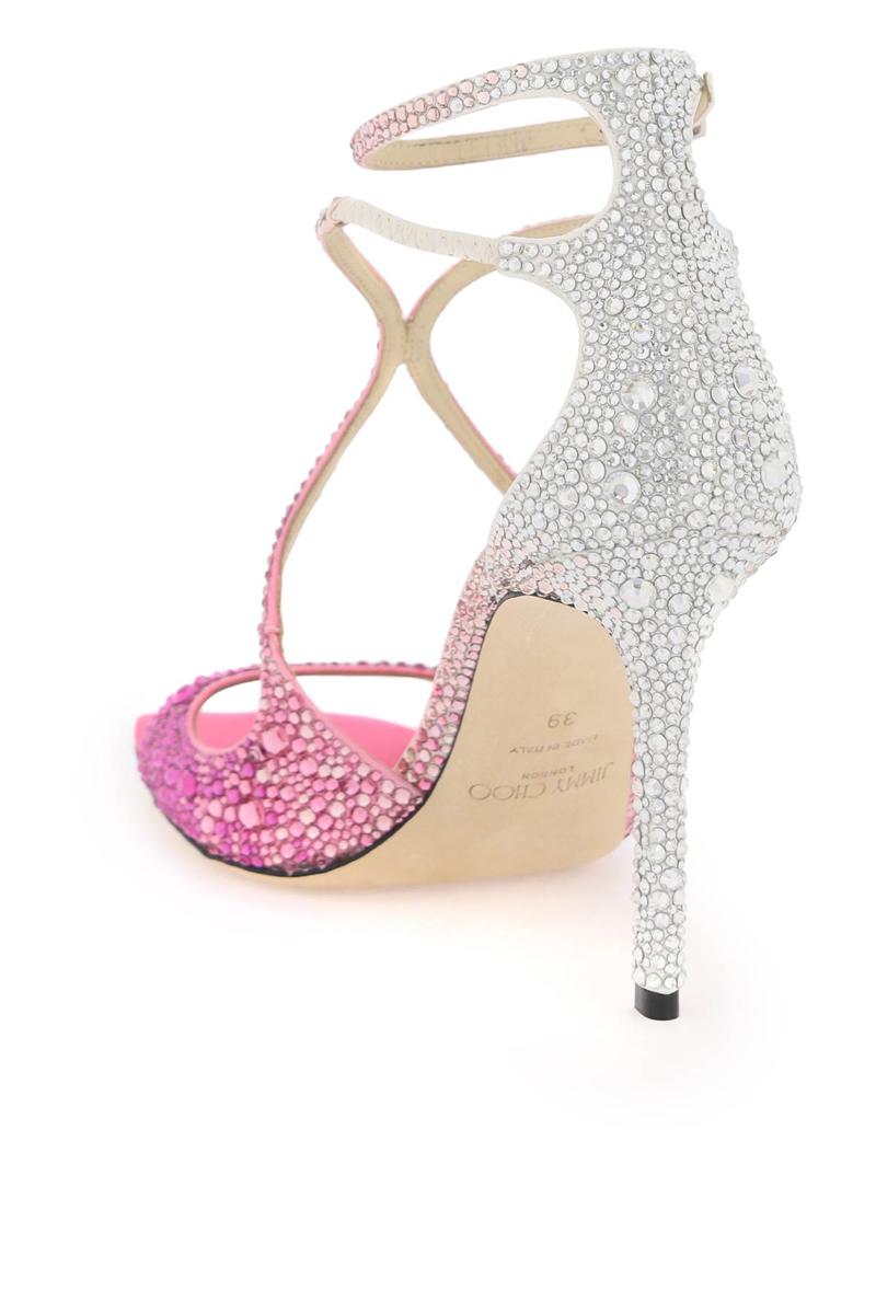 Shop Jimmy Choo Azia 95 Pumps With Crystals In Fuxia