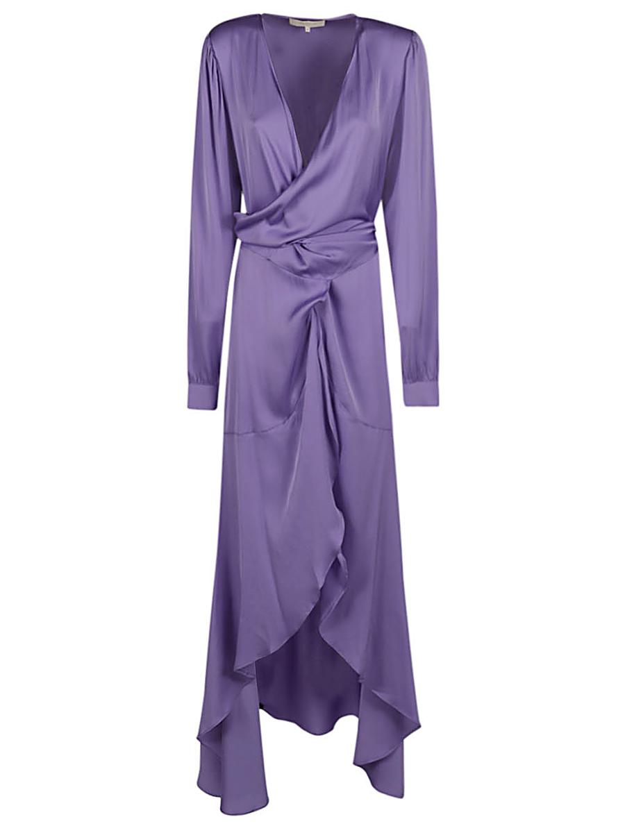 Shop Nouvelle/silk95five Long Silk Dress In Lilac