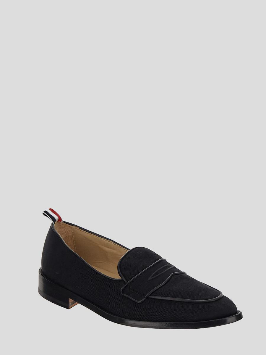 Shop Thom Browne Thome Varsity Penny Loafers In Black
