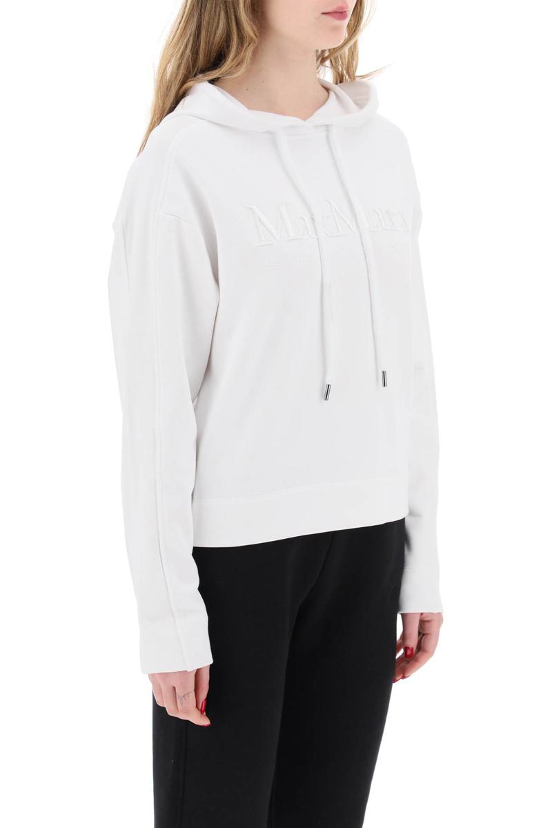 Shop Max Mara "stadium Sweatshirt With Emb In Bianco