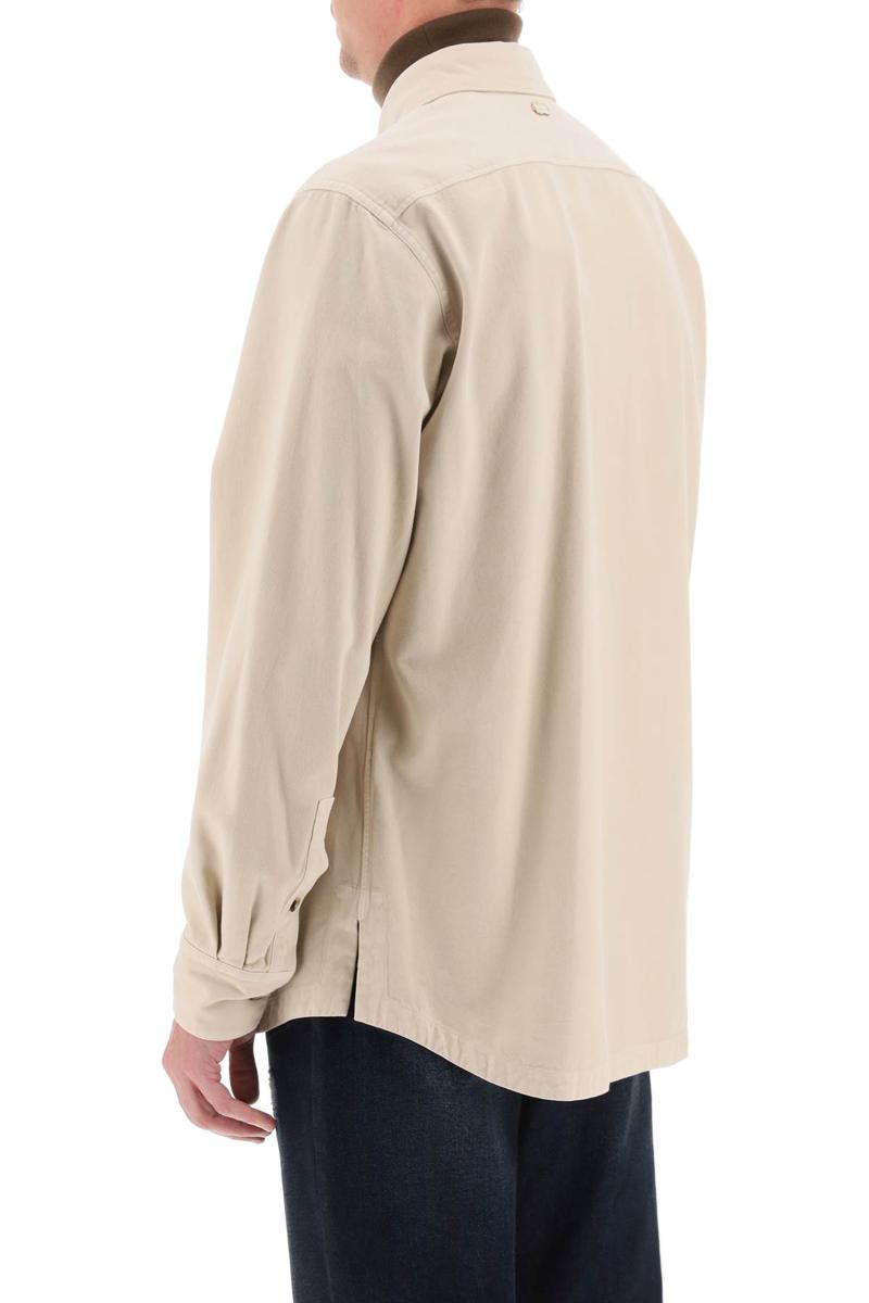 Shop Agnona Cotton & Cashmere Shirt In Beige