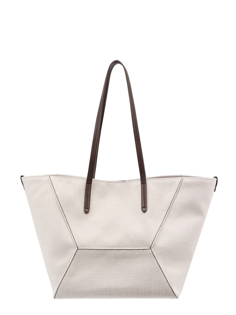 Shop Brunello Cucinelli Shoulder Bag In Beige