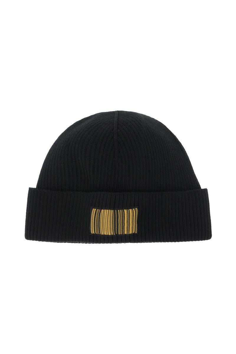 Shop Vtmnts Barcode Logo Beanie Hat In Nero