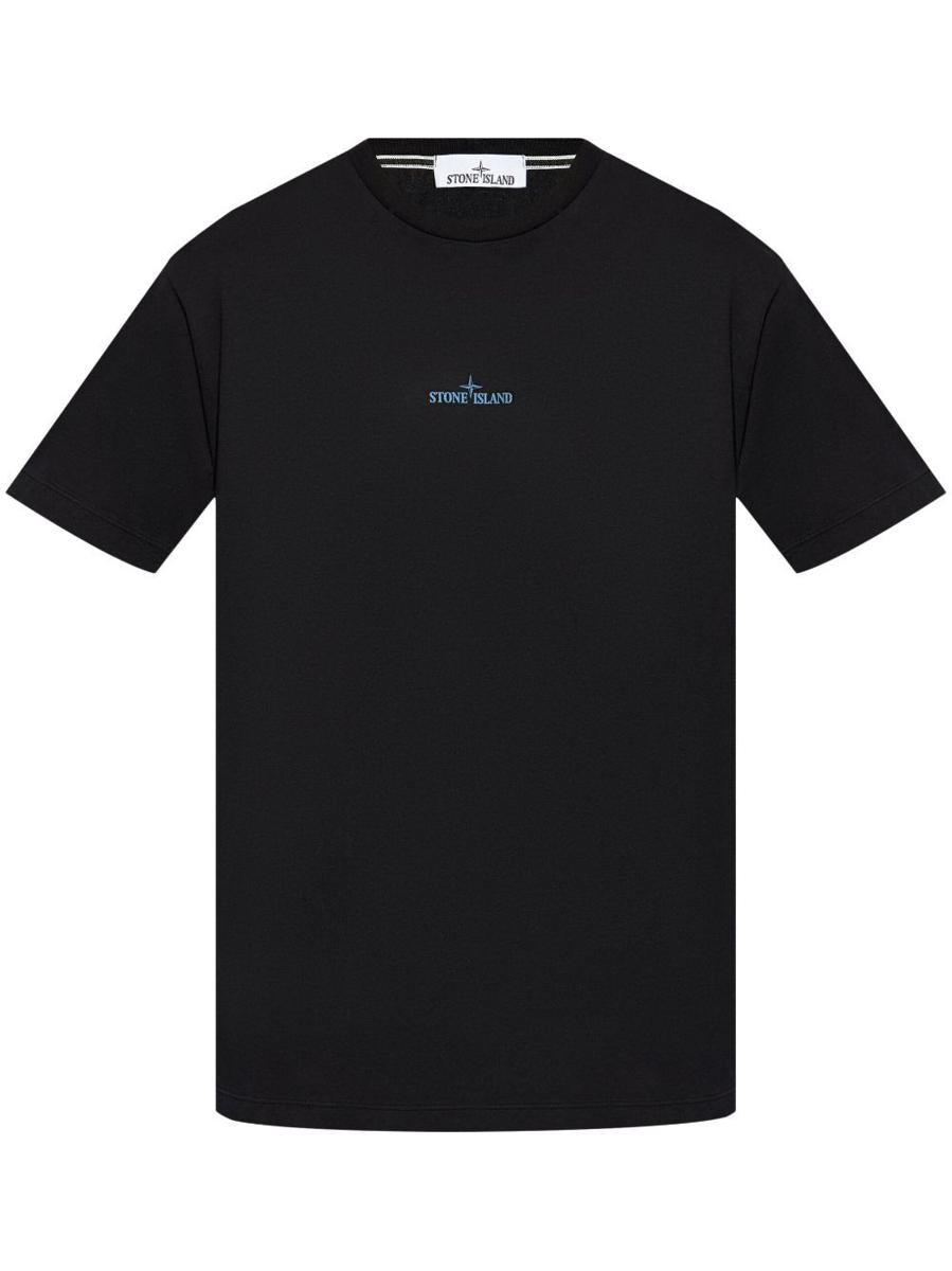 Stone Island Logo Print T-shirt Clothing In Black