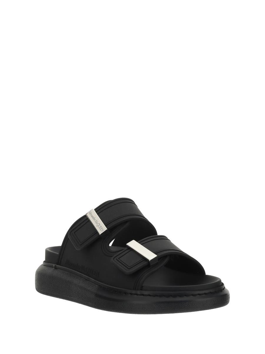 Shop Alexander Mcqueen Sandals In Black/silver