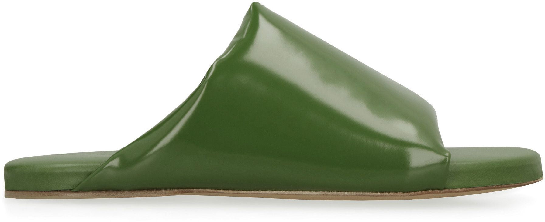 Shop Bottega Veneta Cushion Flat Sandals In Green