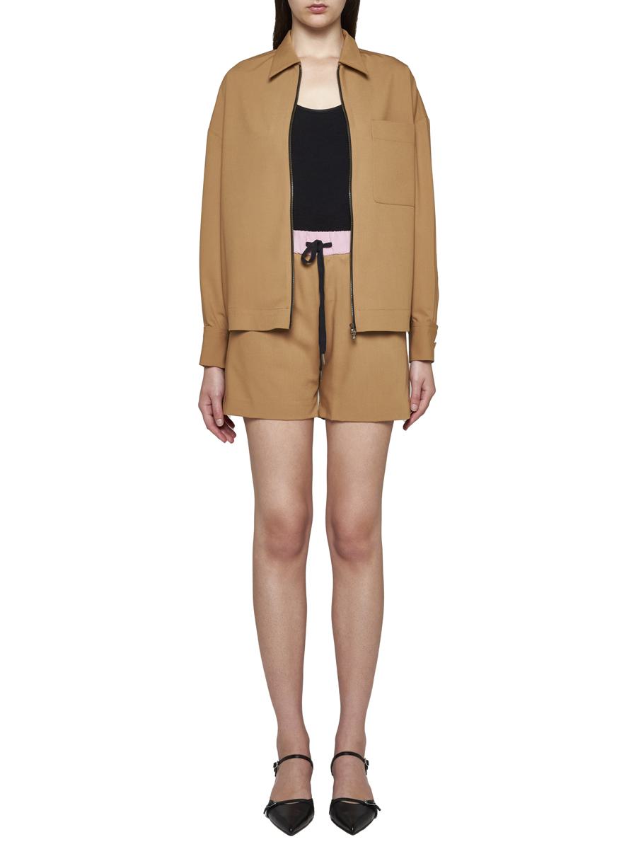 Shop Blanca Vita Shorts In Leather Brown