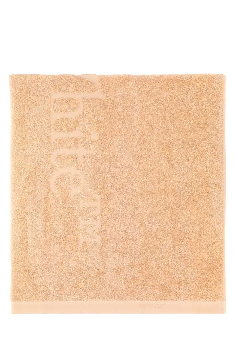 Shop Off-white Bookish Cotton Shower Towel In Pink