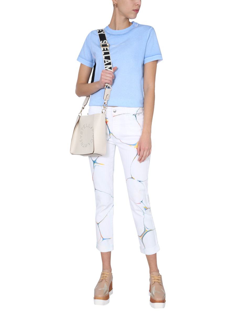 Shop Stella Mccartney Crew Neck T-shirt In Azure