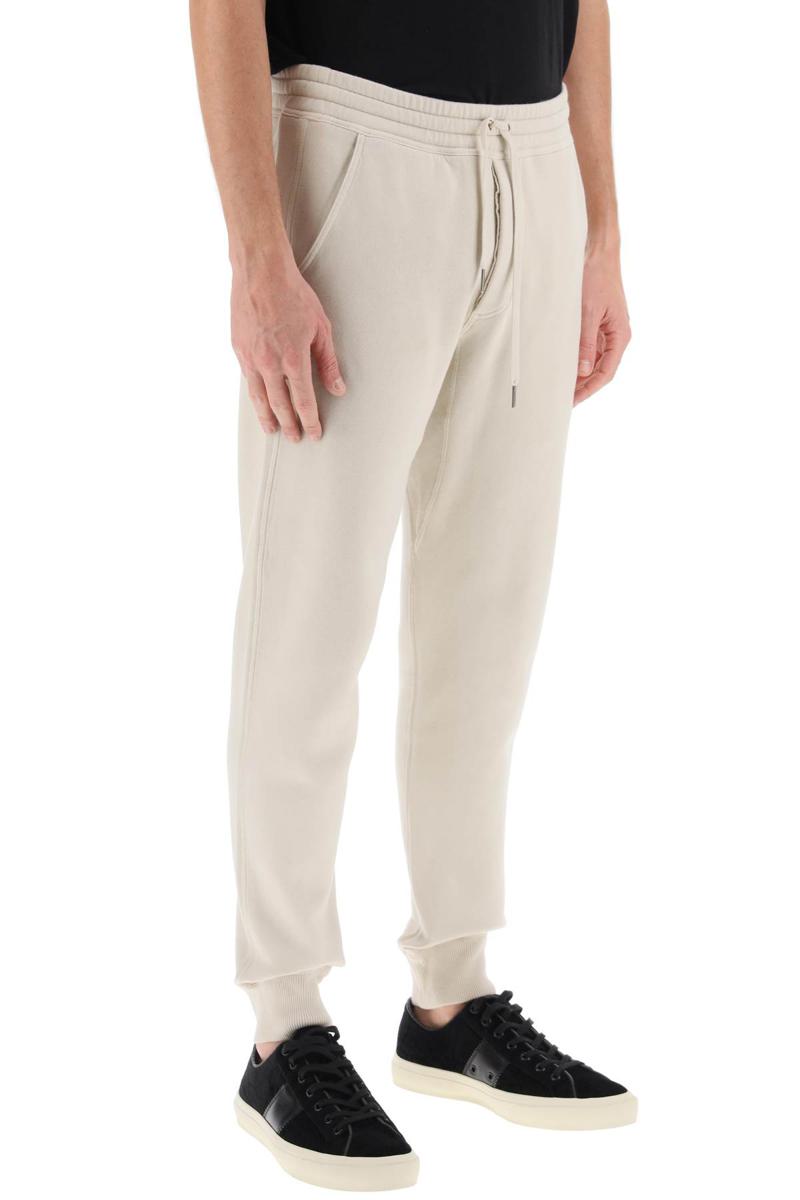 Shop Tom Ford Cotton Drawstring Sweatpants In Neutro