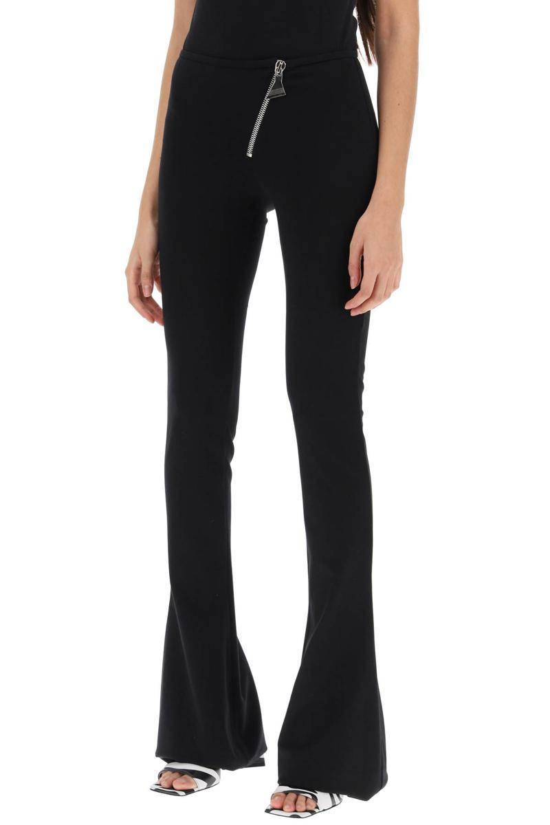 Shop Attico Bootcut Pants With Slanted Zipper In Nero