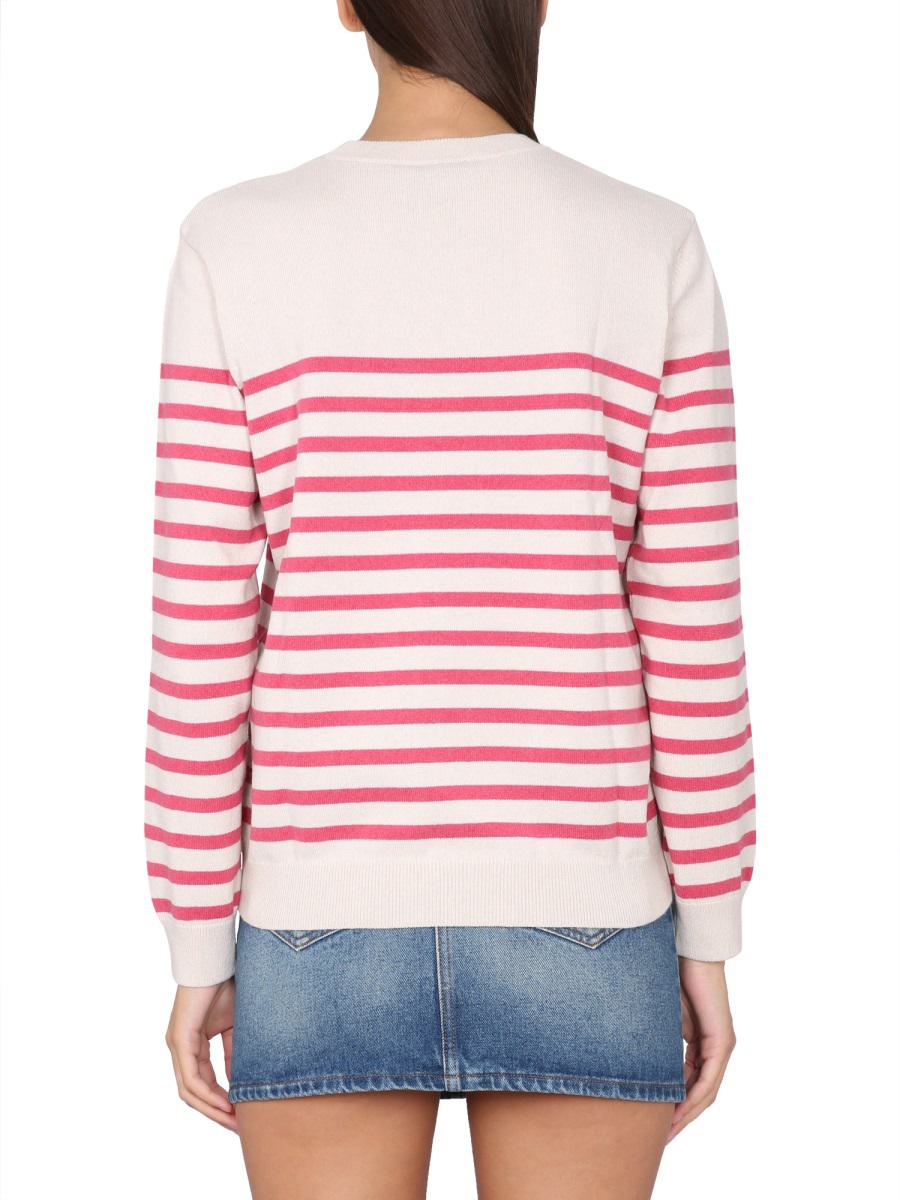 Shop Apc A.p.c. Jersey With Stripe Pattern In White