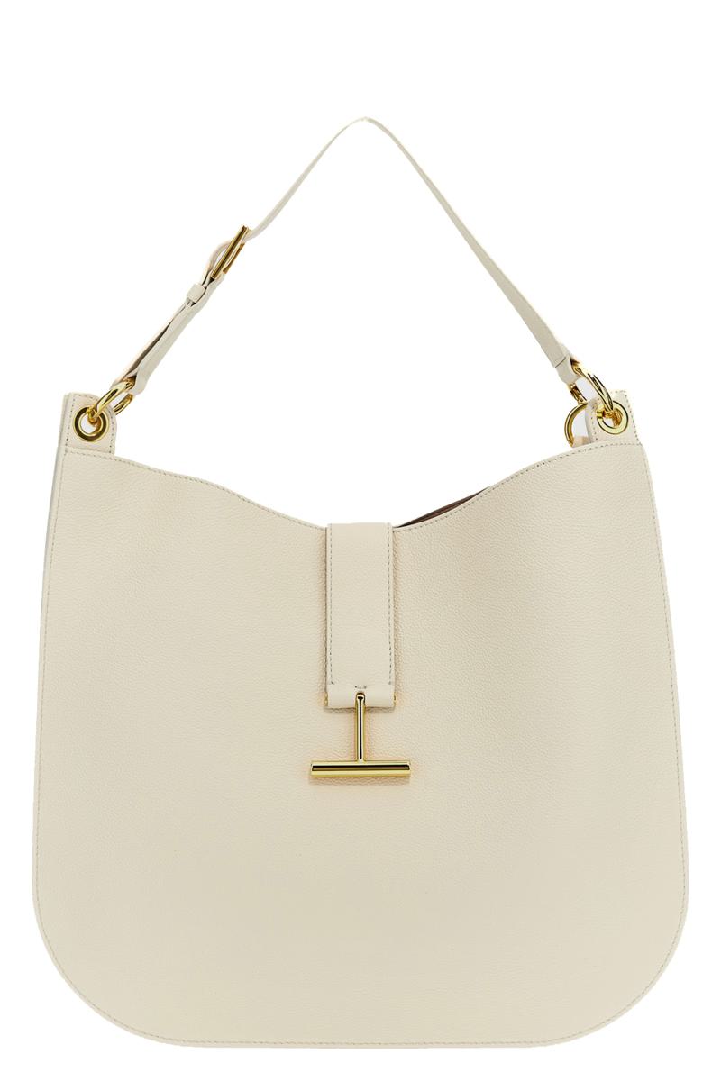 Tom Ford Large Leather Shoulder Strap In White