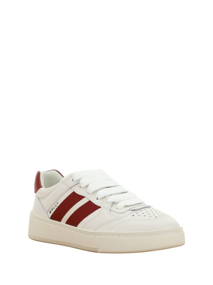 Shop Bally Sneakers In White/red